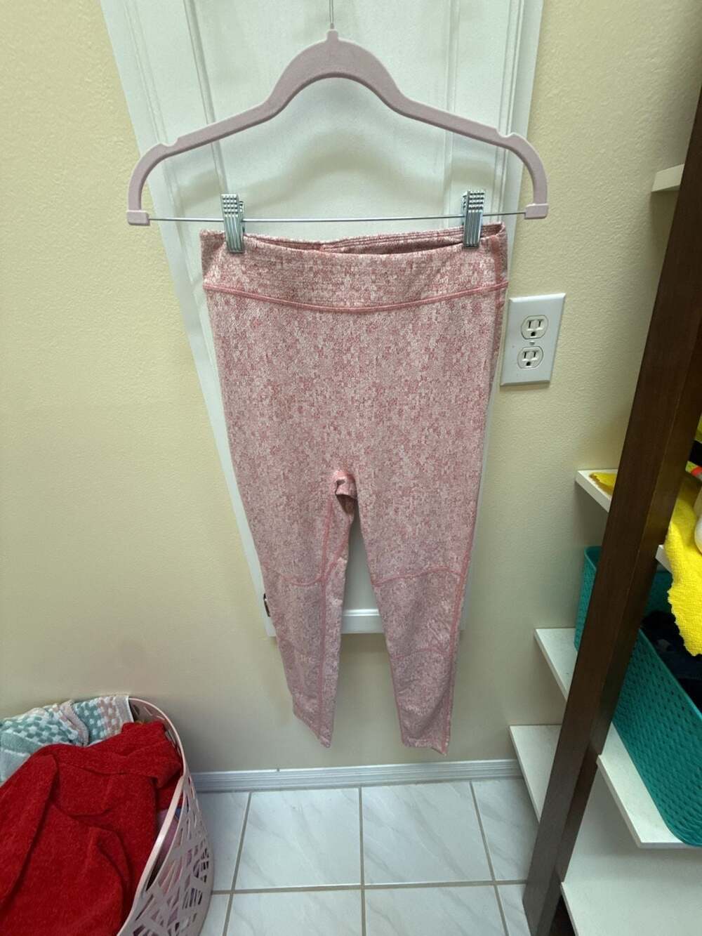 Gymshark Fleur Texture Dry Moisture Wicking Leggings Pink Marl Size Medium